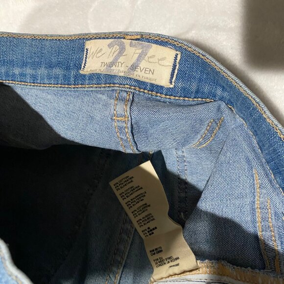 womens size 27 We The Free People raw fringe hem jeans distressed skinny - Picture 6 of 10
